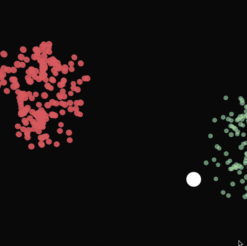 I created a playful animation with soft, floating bubbles in pastel colors. The movement mimics organic motion, similar to molecules or dreamy particles.