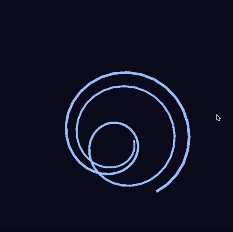 I designed this animation to explore continuous motion with spirals. The smooth expansion of the loops gives a hypnotic and rhythmic visual effect.