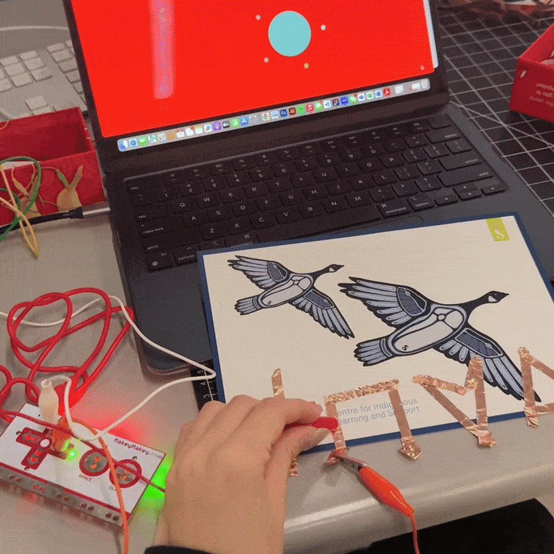 This animation reacts instantly when I tap the connected surface, showing how simple touch inputs can create engaging effects.